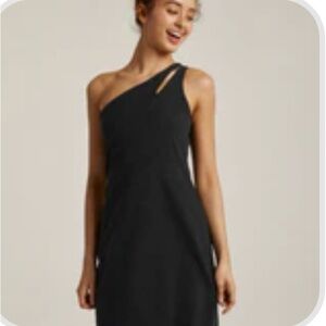Beyond Yoga Black One-Shoulder Dress- Spacedye Lost Your Mind Dress